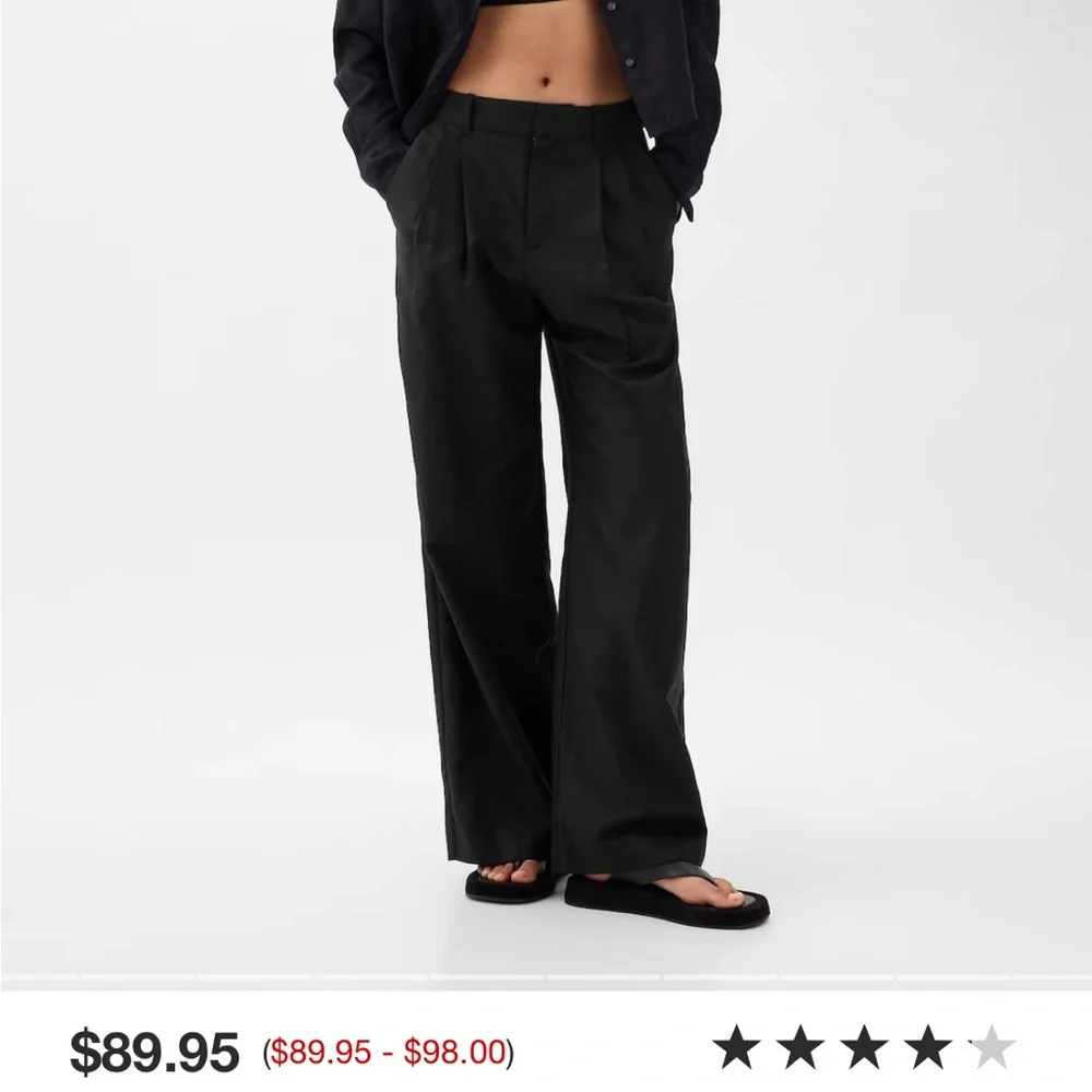 Gap Size 2 Wide Leg Black Linen Trousers - Picture 5 of 5